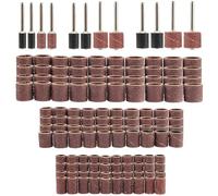 YAKAMOZ 132Pcs Sanding Drums Kit, 80-180 Grit Sanding Bands & Mandrels for Dremel Rotary Tools