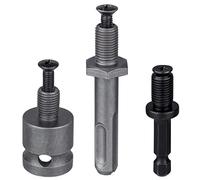 Yakamoz 3pc Drill Chuck Adapter - 3/8-24 UNF Mount Thread, 1/4" Hex Shank for Impact Driver | SDS-Plus Shank for Rotary Hammer Drill | 1/2" Drive Female Adapter for Air Impact Wrench