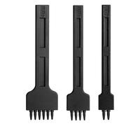 Yakamoz 3Pcs Leather Stitching Punch Set - 4mm Leather Hole Punch Tool 2/4/6 Round Prong Stitching Chisels Kit Pricking Iron Hole Puncher for Leathercraft Hand Sewing Belt, Alloy Steel