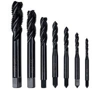 Yakamoz 7 Pcs Nitriding Coated Spiral Flute Tap Set Metric Thread Taps M3 M4 M5 M6 M8 M10 M12 Machine Screw Tap and Drill Tapping Threading Tool