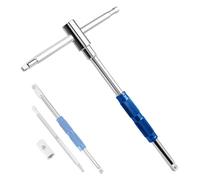 YAKAMOZ Spinner T Handle Wrench, 3 Way 1/4 3/8 1/2 Drive Cr-V Steel Tool | 360° rotating spinner grip, convertible T/L handle, anti-slip aluminum grip, auto bike home repair, mechanics & DIY hobbyists
