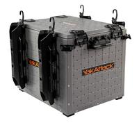YakAttack BlackPak Pro 13" x 16" Kayak Fishing Crate with 4 Rod Holders - Battleship Grey | Tackle Storage Box & Gear Organizer for Kayaks | Lightweight, Durable & Customizable Marine Accessory