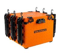 YakAttack BlackPak Pro 16" x 16" Kayak Fishing Crate with 6 Rod Holders - Orange | Tackle Storage Box & Fishing Gear Organizer | Lightweight, Durable & Customizable Kayak Fishing Accessory