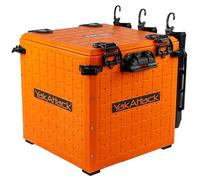 YakAttack BlackPak Pro Kayak Fishing Crate 33x33cm 3 Rod Holders Orange Fishing Tackle Organizer Lightweight Durable Customisable Accessory Made in USA
