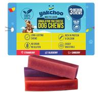 Yakchoo Himalayan Yak Chews for Dogs - Blueberry, Strawberry & Cranberry | Medium Bars 70g (Pack of 3 Bars) | 100% Natural, Long-Lasting, Protein & Calcium Rich Treats for All Breeds