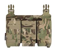 YAKEDA Tactical Placard Triple Magazine Pouch with Quick Release Mag Pouch Insert, UTX Buckles Combined with Chest Mini Rig and Vest (CP)