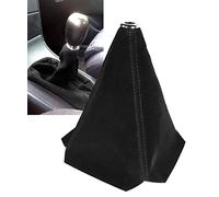 YAKEFLY Universal Car Shift Boots Shift Knob Dust Cover MT Gear Shift Cover,PU Leather Shifter Boot Retainer Stick Shift Sleeve Gear Shifter Boot Gear Gaiter Cover (Black Suede/Stitching)