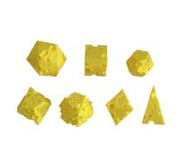 yakermur 7 Pieces Cheese Dice, Interactive 3D Printing Toy for Learning Mathematics Role Playing Decision Making Party Travel Classroom