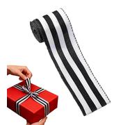 yakermur Black and White Ribbon - Home Decor For Holidays | Roll Up Ribbon Garland For Wedding Favourites Parties Wreaths Fireplaces Doors Porches Backgrounds