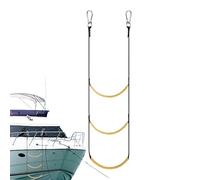 yakermur Boat Entrance Ladder - 3 Step Portable Boat Stairs | Auxiliary Equipment for Boat Climbing with Climbing Rope for Swimming Activities, Flat Boats, Canoes and Motor Boats