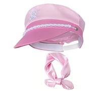 yakermur Boat Skipper Hat, Yacht Hat Women - Adjustable Pink Ladies Skipper Boat Sailor Hat | Elegant Marine Marine Sea Hats for Nautical Theme Parties, Stag Nights, Costumes,
