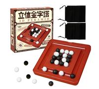 yakermur Brain Teaser Puzzle Games, 3D Chess | Pyramid Interactive Puzzle | Portable Travel Educational Toy for Adults, Cognitive Multiplayer Family