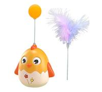 yakermur Cat Fishing Rod with Feathers - Interactive Cat Toy with Ball and Spring Rod - Pet Accessories with Bell for Training, On the Go and Indoor to Fight Boredom