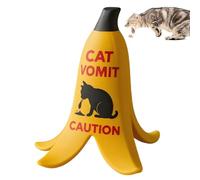 yakermur Cat Puke Caution Sign,Decorative Prank Sign - Banana Peel Shape Funny Cat Dog Vomit Warning Decor for Novelty Collectors Interior Designers Living Room Bedroom Study Apartment Home