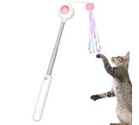 yakermur Cat Toy, Cat Fishing Rod with , Interactive Cat Toy with Extendable Rod for Hunting Games Indoor and Outdoor On the Go Living Room Home