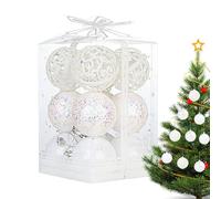 yakermur Christmas Tree Decorations | 12 Pieces Clear Hanging Decoration | 6cm Baubles for Christmas Tree - for Shopping Mall Bedroom Window Shop Home Party Holiday