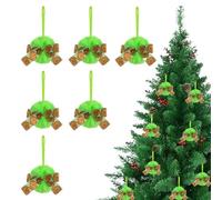 yakermur Christmas Tree Ornaments | Christmas Ornaments Set,Green Plush Decor with Bow for Living Room Bedroom Party Patio Winter Holiday Thanksgiving Workplace Front Door