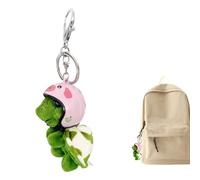 yakermur Cute Plush Pendant Key Ring, Small Decorative Cartoon Turtle, Removable Helmet Cartoon Turtle, Turtle Cuddly Toy Keyring, pink, Siehe Beschreibung