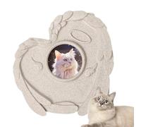 yakermur Dog Grave Stone - Cat Grave Marker - Heart Shape Memorial with Photo Frame, Cemetery Marker for Bereavement and Sympathy Pet Loss