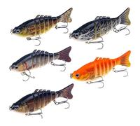 yakermur Flexible Lures for Pike Fishing, Ultra-Realistic Fishing Lures - Multi-Joint Robotic System with Hooks for Catfish, Saltwater, Lake and River