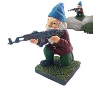 yakermur Garden Gnome Statue, Funny Garden Gnomes - Battle Decoration Made of Resin Creative Gnome Decoration Craft Funny Cheeky Peeing Garden Gnome Decoration for Decoration