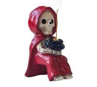 yakermur Incense Burner,Resin Gothic Skull Home Decor | Incense Stick Holder for Cones | for Living Room Office Bedroom Table Studio Cafe Yoga Meditation Reading