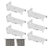yakermur Inside Mount Drapery Rod Bracket - Wall Mount Brackets for Drapery Track | 6 Piece Holder Set Support Bendable for Home Blinds Installation Top Support Inside Outside