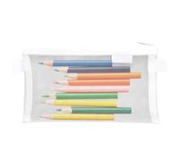 yakermur Pencil Net Pencil Case - Storage Bag with Zipper, Lightweight School Supplies Large Capacity for Teenagers, Adults, Boys, Girls, Friends, white, Se référer au descriptif, Refer to description