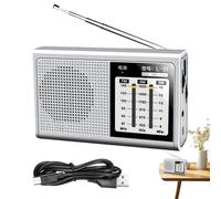 yakermur Short Wave Radio | Portable Rechargeable USB Table Radio Battery Powered for Outdoor Music and News Listening