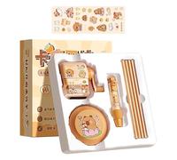 yakermur Stationery School Supplies - Cute Cartoon Design Children's Writing Set Learning Motivation, Class Reward with Sharpener, Vacuum Cleaner, Eraser, Pens for Girls