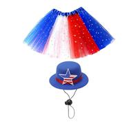 yakermur Statue Clothing - Outdoor Outfits for Geese - Adjustable Hat Ballet Skirt with Stars 58 cm Independence Day for Lawn Courtyard Pool Beach Event