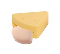 yakermur Triangle Powder Puff Container, Triangle Powder Puff Holder - Cheese Design Silicone Make Up Puff Box, Portable Dustproof Storage Case, Bag Transport Box for Travel, yellow, see description