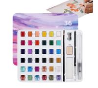 yakermur Watercolour Paint Set | 36 Colours Kit, Portable Paint Set with Brush for Outdoor Travel - for Lessons Travel Outdoor Manicure Projects
