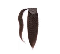 Yaki Kinky Straight Human Hair Drawstring Ponytail Extensions,Brazilian Clip in Ponytail Wrap Around Hairpiece Hairs Hair Extension for Daily Use(#2,24 inch)