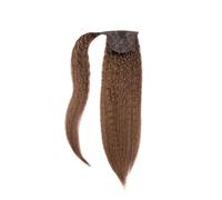 Yaki Kinky Straight Human Hair Drawstring Ponytail Extensions,Brazilian Clip in Ponytail Wrap Around Hairpiece Hairs Hair Extension for Daily Use(#4,16 inch)