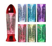 YAKii 10.5" Tornado Lamp LED Color Changing,Tornado Maker Science Toy, Battery/USB Cable Operated,Christmas Day Decoration Red
