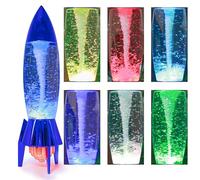 YAKii 11" Rocket Tornado Lamp LED Color Changing,Tornado Maker Science Toy, Battery/USB Cable Operated,Christmas Day Decoration Blue