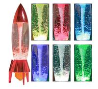 YAKii 11" Rocket Tornado Lamp LED Color Changing,Tornado Maker Science Toy, Battery/USB Cable Operated,Christmas Day Decoration Red