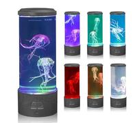 YAKii Jellyfish Lamp, 7 Color Changing Aquarium Light,Gifts for Kids Friends Family Cool Night Light,Quiet Design,Desk Mood Lamp for Home Room Office Deco,Table Lamp Christmas Holiday Party.