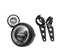 YAKISA Head Lights Moto For Royal For Enfield For Interceptor 650 For Continental GT 6.5 Inch LED Motorcycle Headlight Moto Headlamp Halo Ring DRL Motorcycle Front Headlamp(White and Bracket)