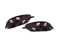 YAKISA Rear Tail Light Assembly For Civic Sedan 2016-2021 3-Functions Car Rear Light Turn Signal Driving Bumper Lamp Brake Reflector Tailights(Red carbon fiber)