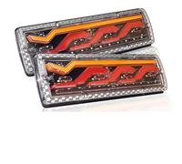 YAKISA Rear Tail Light Assembly For Truck Tail Rear Lamp Lights Mulfunctions Reversing Lighting W/Brake Stop Stream Turn Signal For Car Lorry Trailers Bright LED(Sanling)