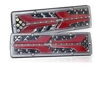 YAKISA Rear Tail Light Assembly For Truck Tail Rear Lamp Lights Mulfunctions Reversing Lighting W/Brake Stop Stream Turn Signal For Car Lorry Trailers Bright LED(A45)