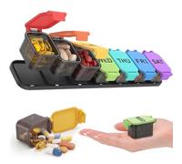 Yaklim Weekly Pill Organiser Once A Day, Extra Large 7-Day Pill Box,Rainbow