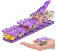 Yaklim Weekly Pill Organiser Once A Day, Extra Large 7-Day Pill Box, Violet