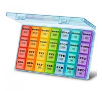 Yaklim Weekly Tablet Organiser 7 Day 4 Times a Day, Large Pill Box
