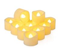 Yakpo 12 Pack 3.8cm x 3cm Tall Flameless Tea Lights Candles Battery Operated, Flickering LED Tealight Votive Electric Flicker Candle Light Fake Candle Bulk for Halloween Wedding Christmas Decorations