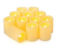 Yakpo 12 Pack 5cm Flameless Flickering Battery Operated LED Votive Candles, Electric Fake Votive Tea Light, LED Flameless Tealight Candle for Wedding Christmas Halloween Home Party Table Decorations