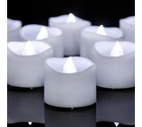 Yakpo 12 Pack Cool White Battery Operated LED Timer Tea Lights, Flameless Flickering Timer Tealight Candles, Electric LED Fake Votive Candles Bulk for Christmas Halloween Pumpkin Light Decorations