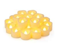 Yakpo 24 Pack 3.8cm x 3cm Battery Operated LED Tea Light Candles, Small Flameless Flickering Votive Candles, Electric Flicker Fake Tealights Bulk for Wedding Halloween Christmas Table Home Decorations